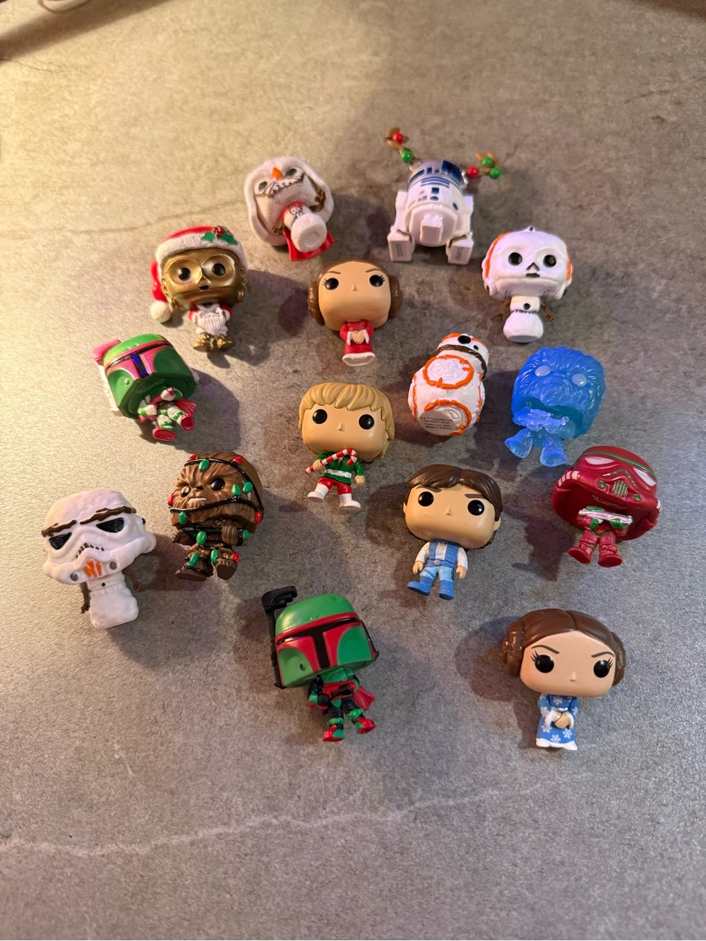 Funko Star Wars Holiday Mini Vinyl Figures - Green, Red, Blue, White, lot 15